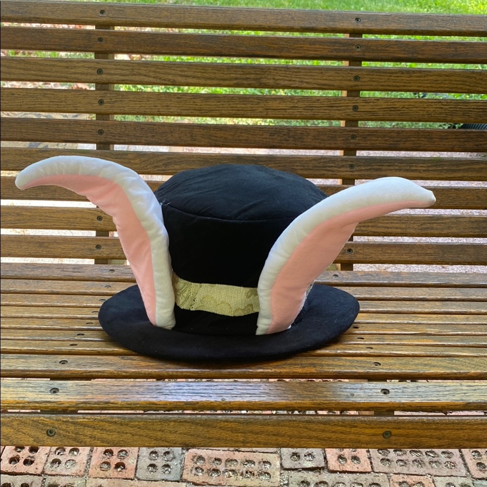 Black Hat with rabbit Ears Alice in wonderland top hat